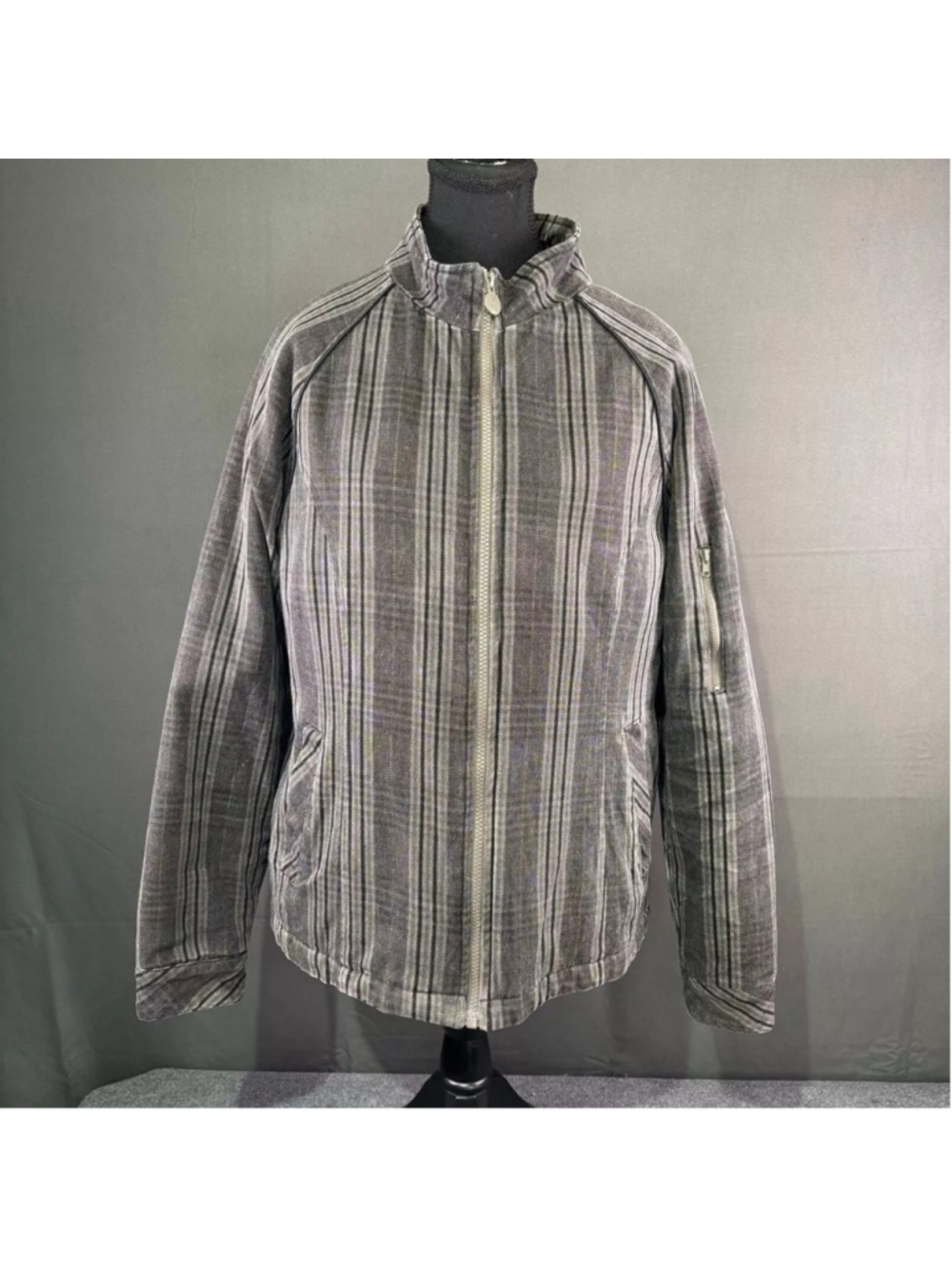 Outback Trading Jacket Men L Barn VTG Chore Workwear Plaid Ranch Western Gray